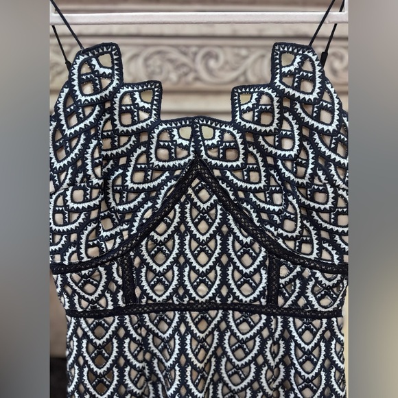 Navy Blue  Semi-Formal Dress Size Medium Brocade Minuet - Picture 2 of 12